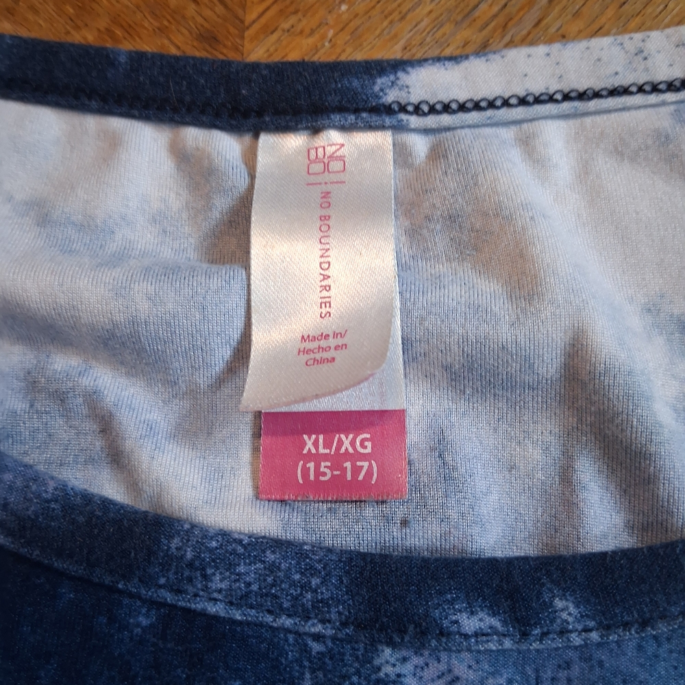 No Boundaries Blue Tie-Dye Top
